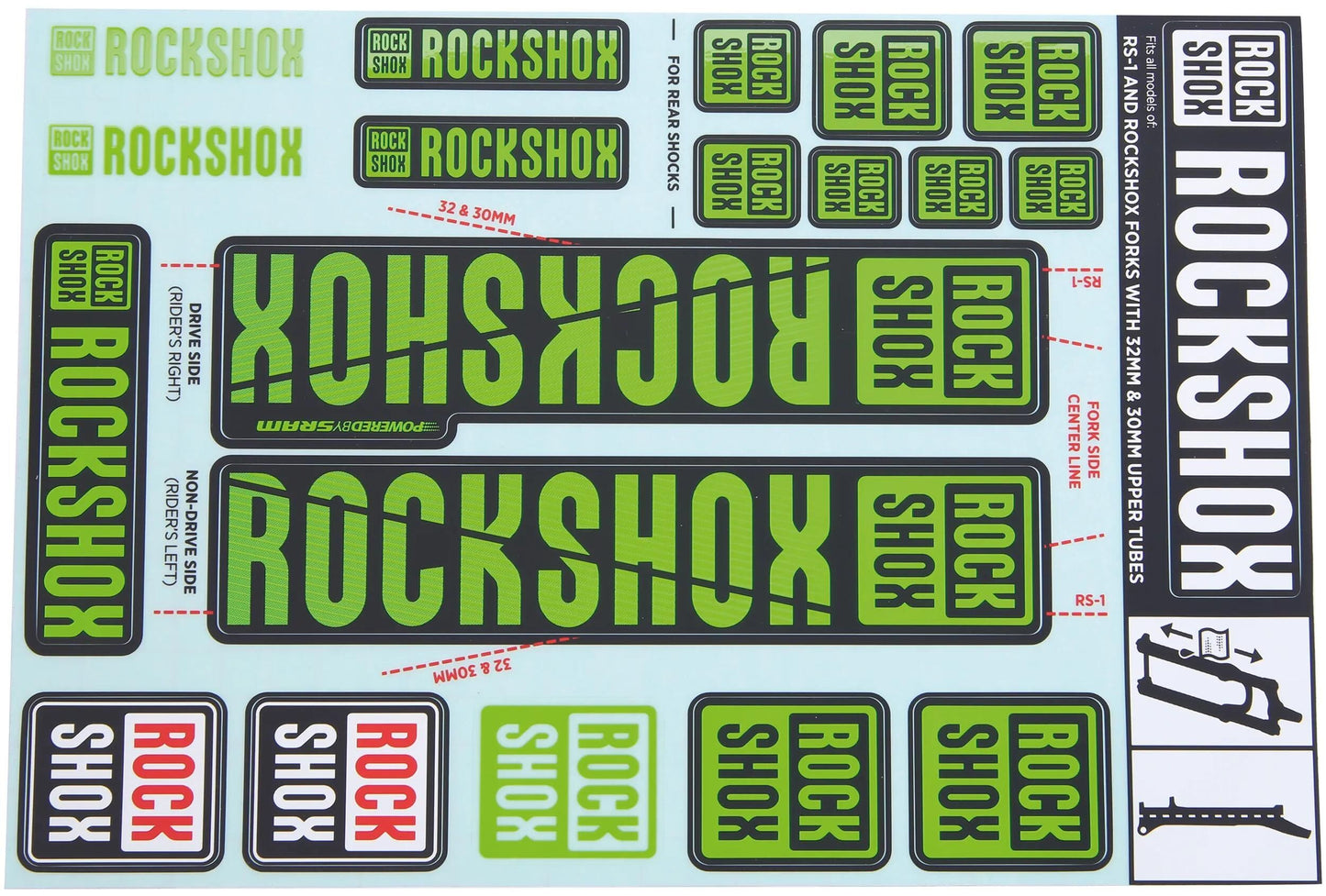 Rockshox Decal set verde