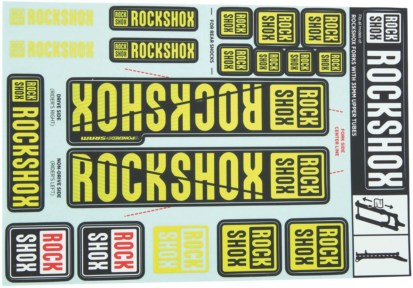 Rockshox Decal Set giallo