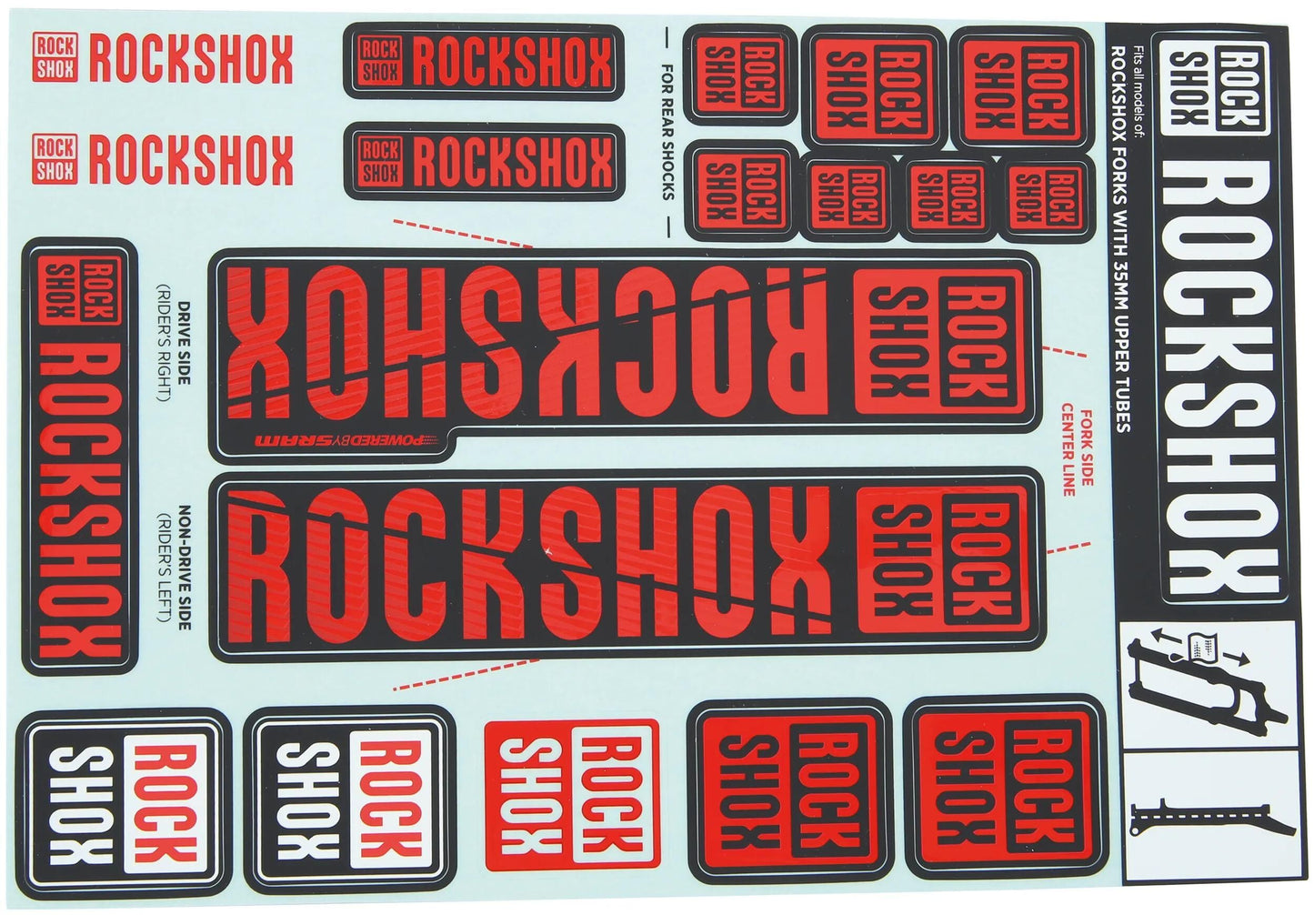 Rockshox Decal set rojo