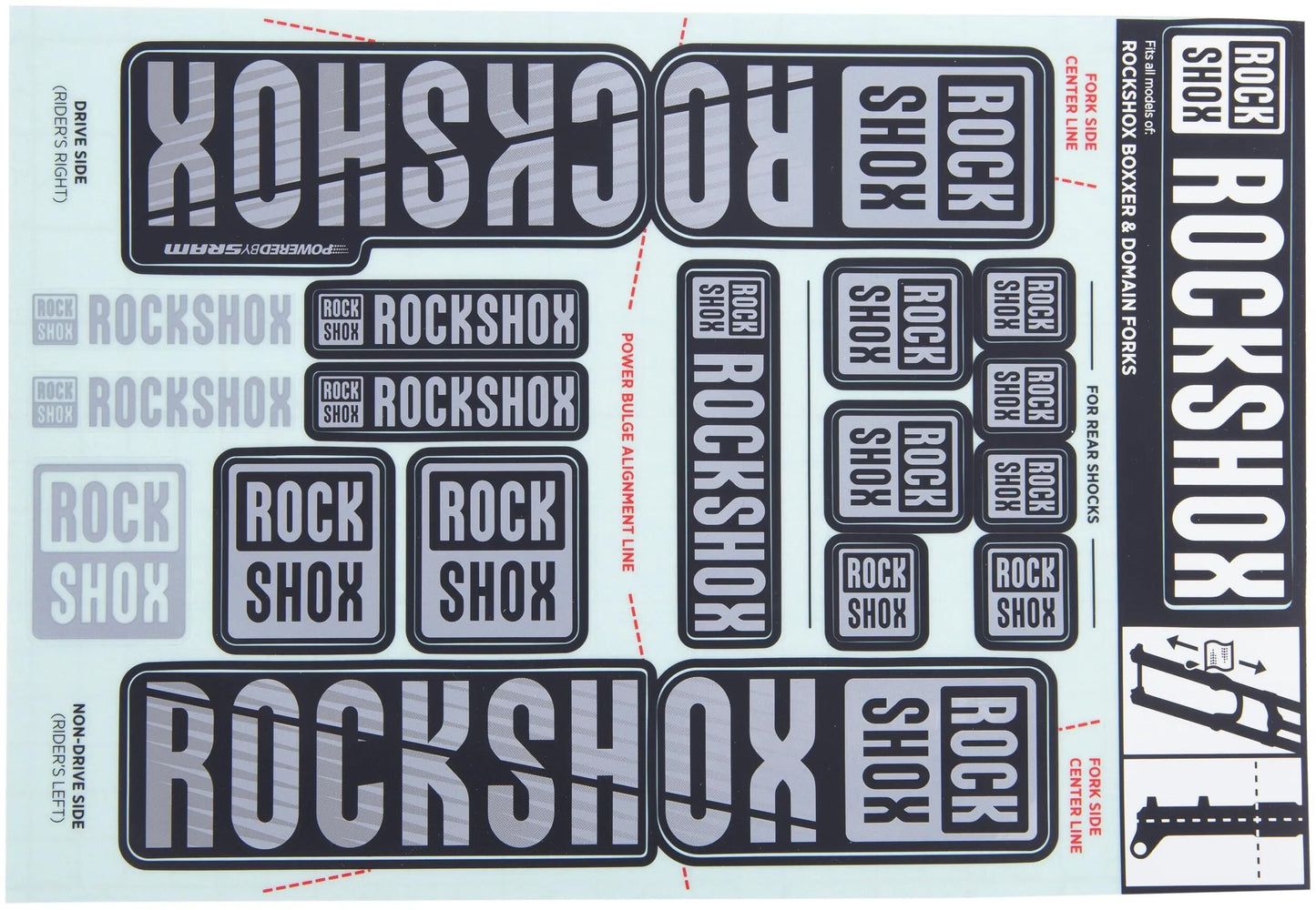 Rockshox Decal set grigio