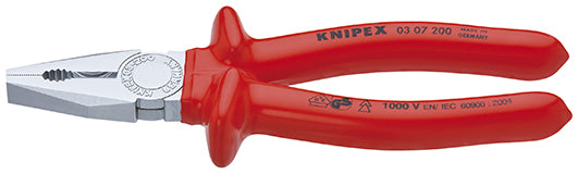 Alicate universal Knipex cromado para aislamiento de inmersión, homologado VDE 200 mm - 0307200