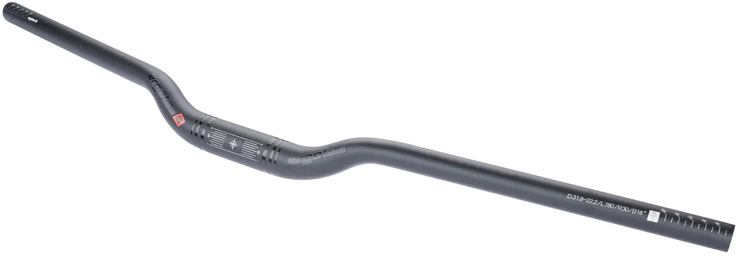 Barra dello sterzo Ergotec 30 Comfort Ø31,8 mm 30 mm Rise Nero Sandblast