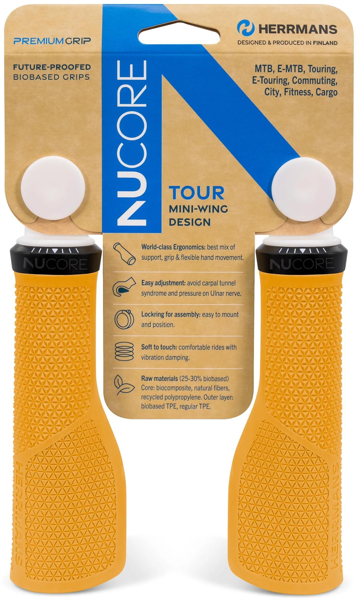 Herrmans maneja Nucore Grip Tour Peak 130 mm ámbar