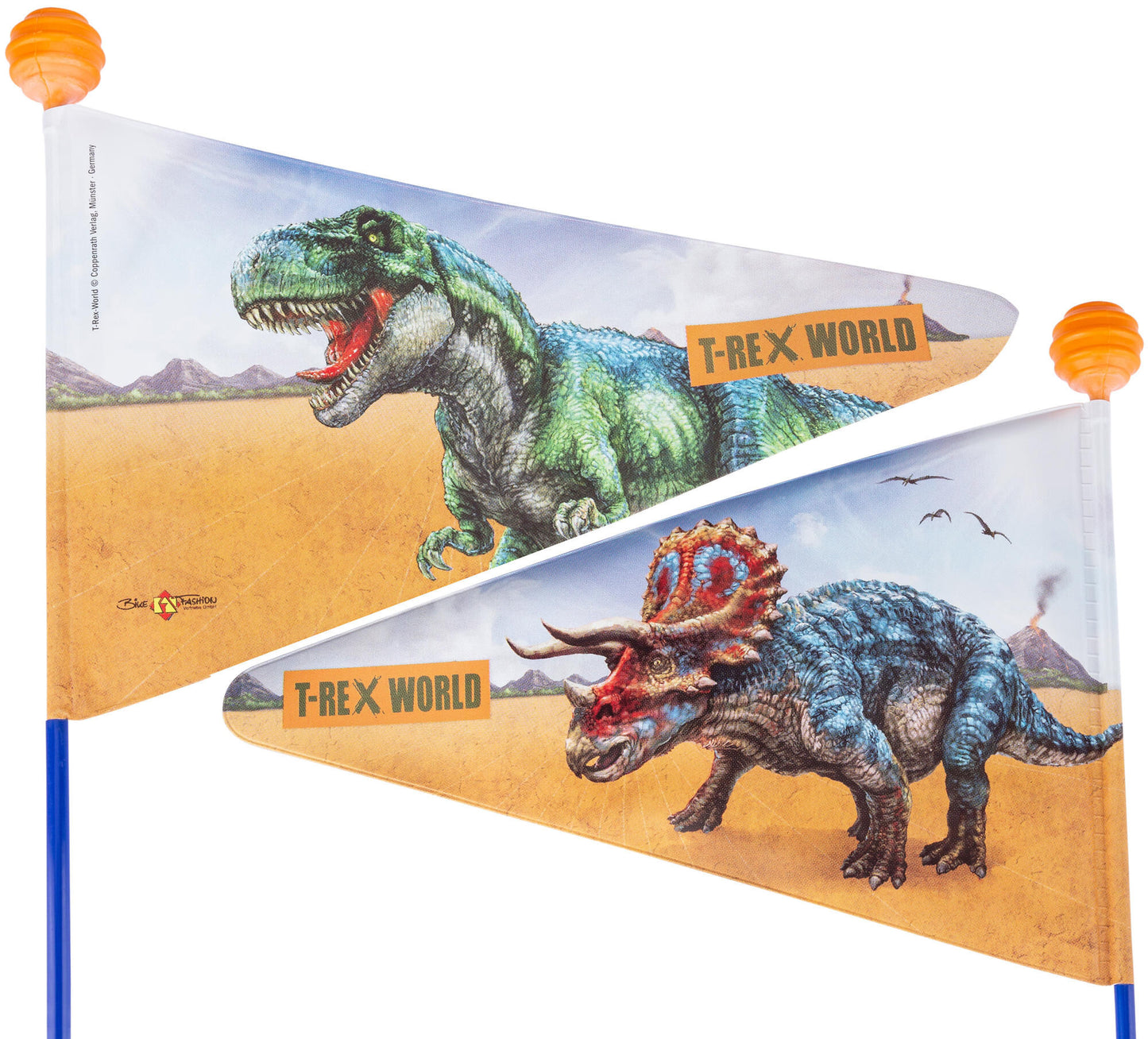 Bandera de seguridad de la moda de bicicleta T-Rex World