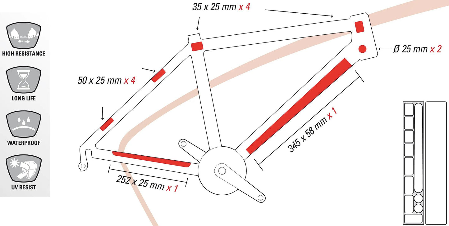 Zéfal Frame Prot. Dimensione dell'armatura della pelle M 12 parti