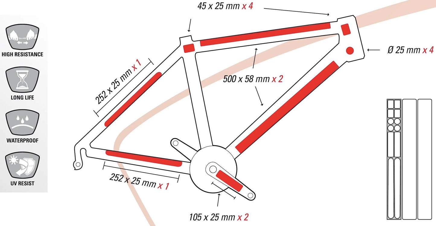 Zéfal Frame Prot. Dimensione dell'armatura della pelle L 14 parti