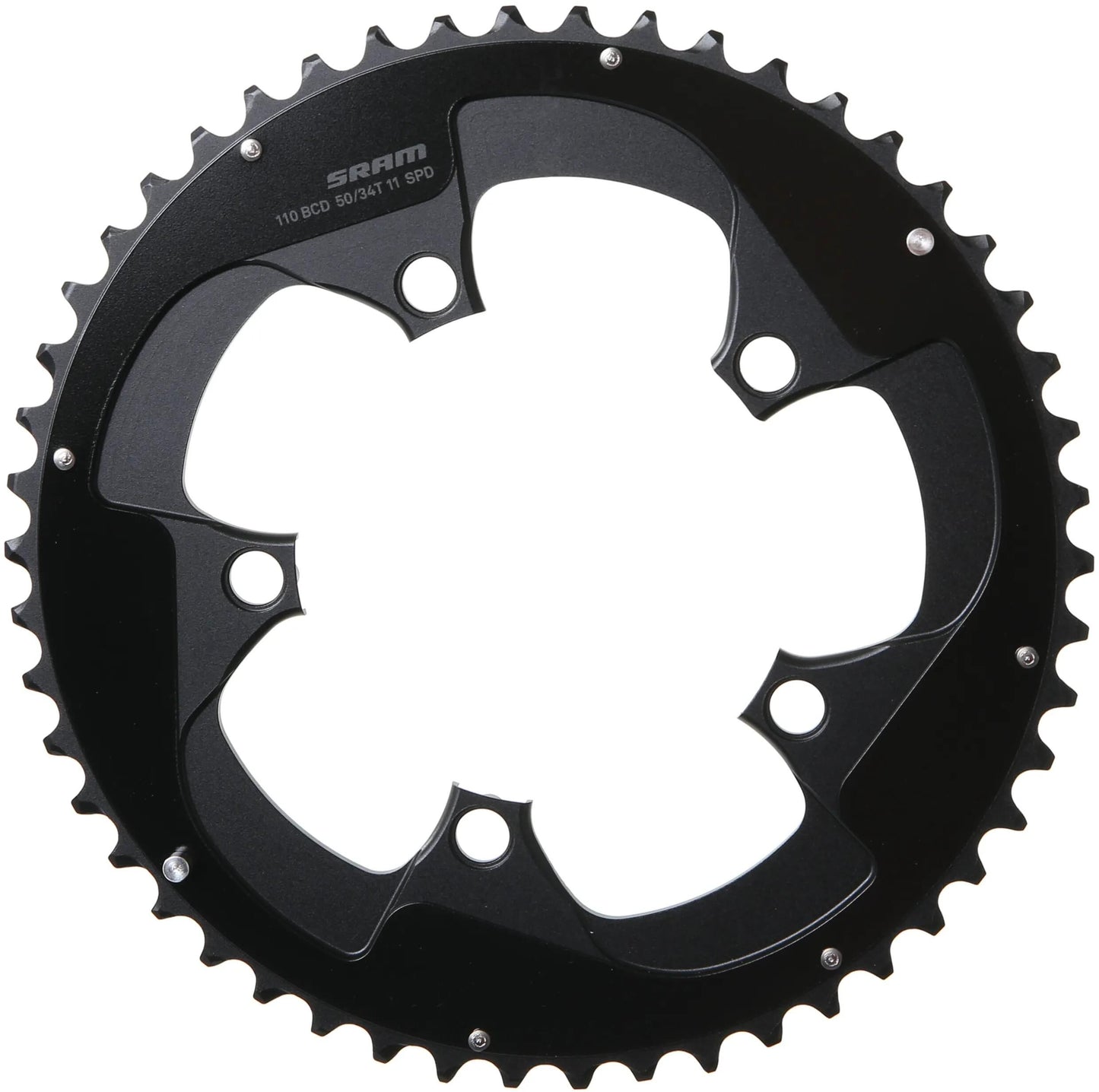 Sram Chain Ring Roaddoub. 50t alu f. Nero rosso