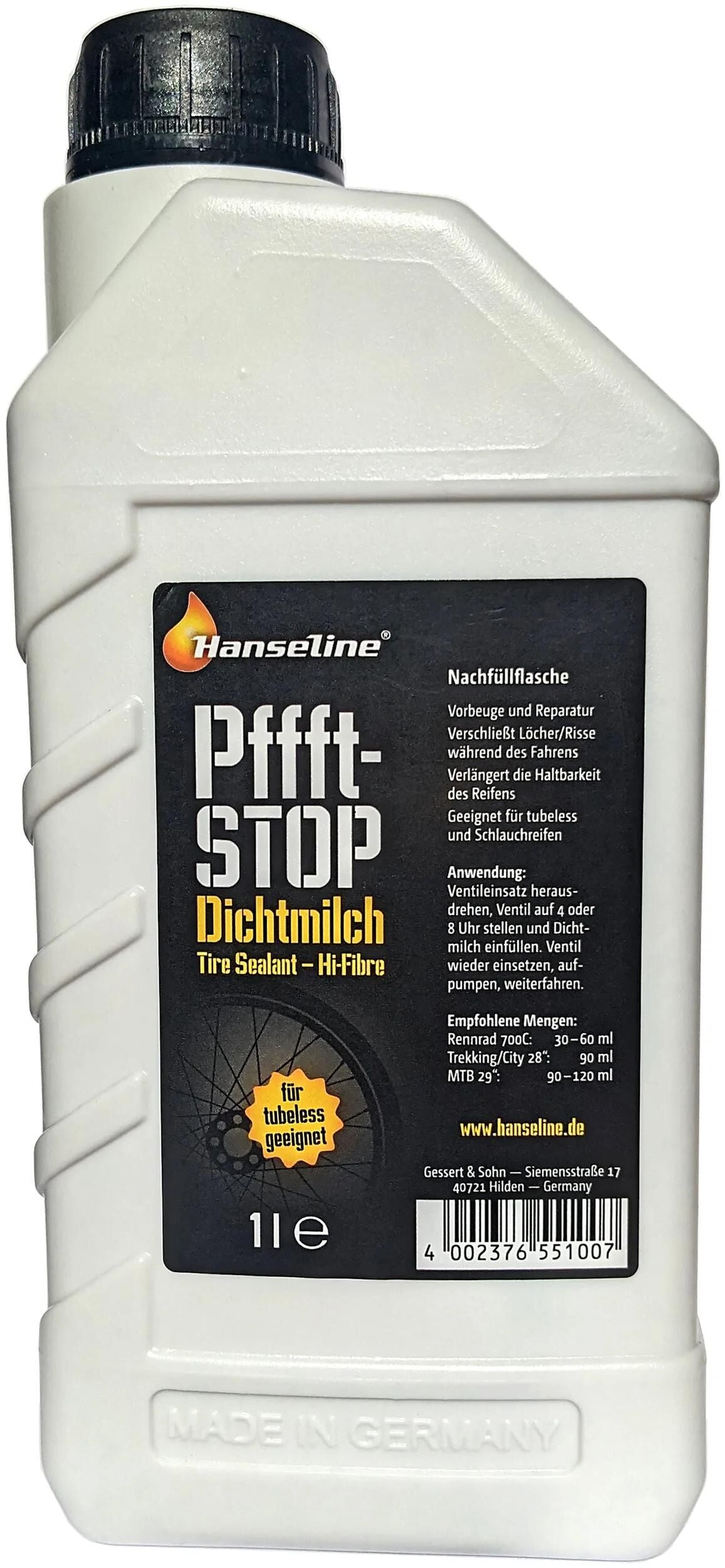 Hanseline banden-afdichtmiddel pffft-stop tire sealant pffft-stop 1l