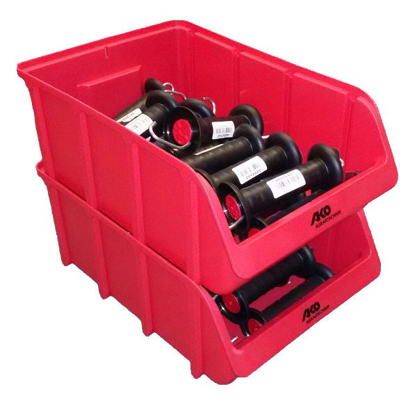 Scatola impilabile in plastica Ako rossa 48x305x185 cm