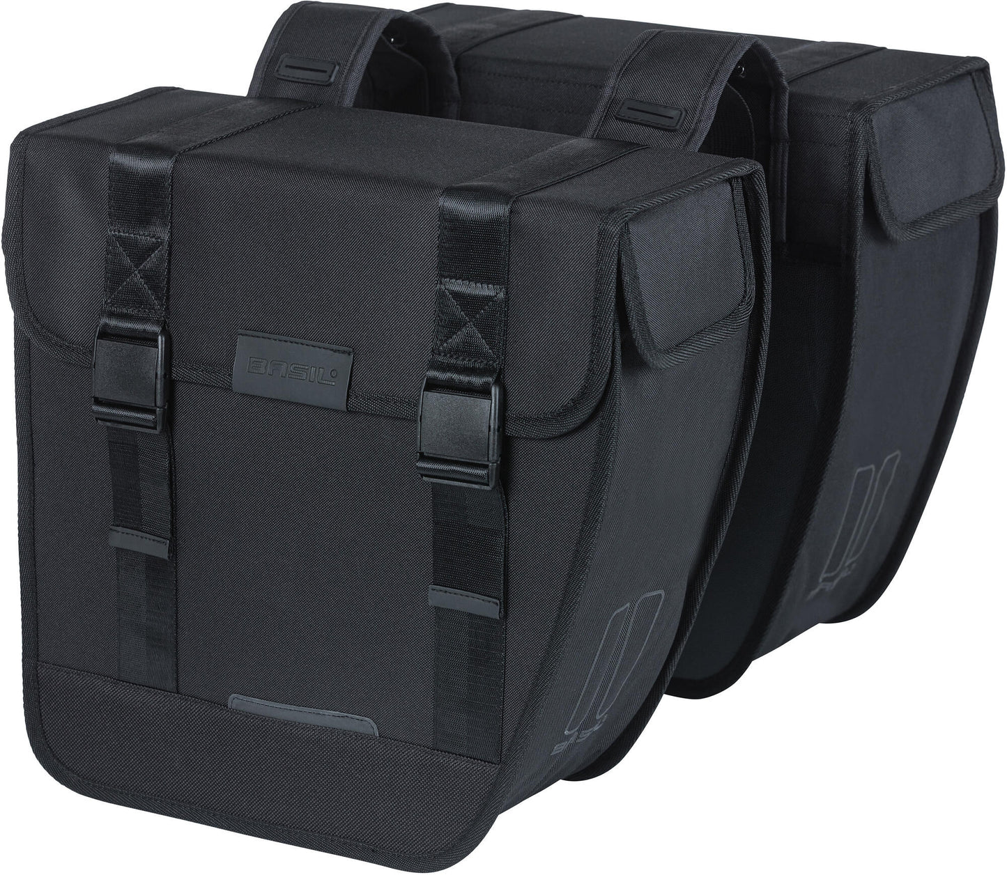Boba de bicicleta doble Basil Tour - Repelente de agua - 28L - Negro