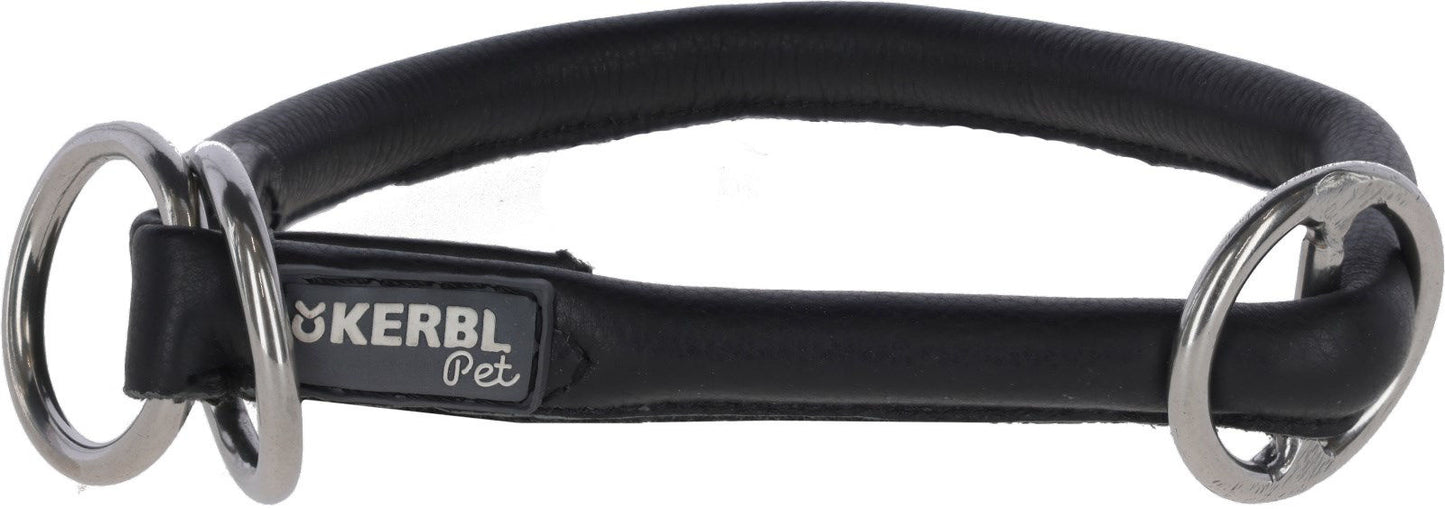 Collare in pelle di mucca roma con tappo 55 cm 8 mm nero