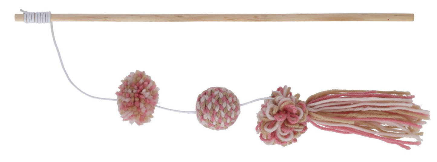 Caña de pescar de juguete para gatos con pelota de juguete de lana