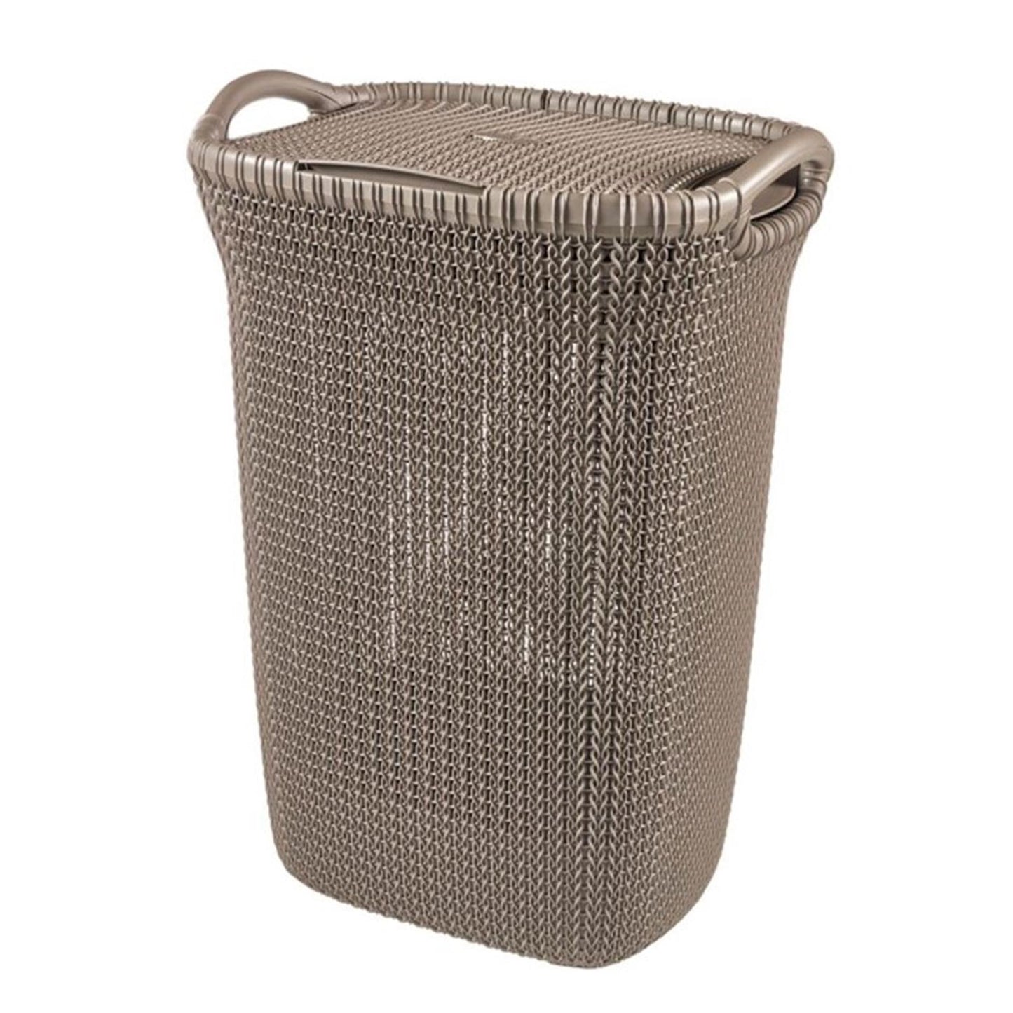 Portabiancheria in maglia Curver 57 litri marrone