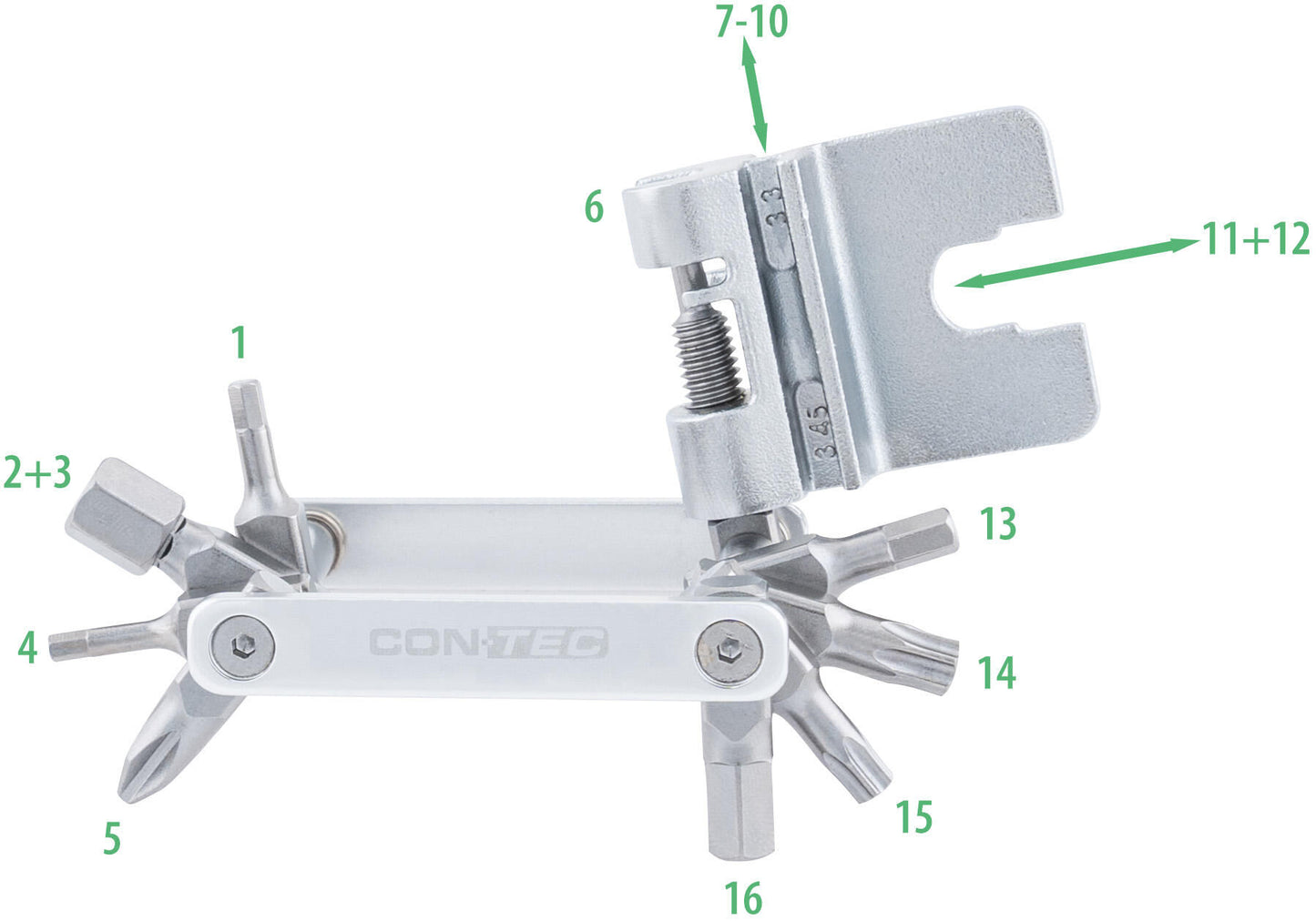 Contec CT CT MultiTool TFR-Striker 16 Funzioni d'argento