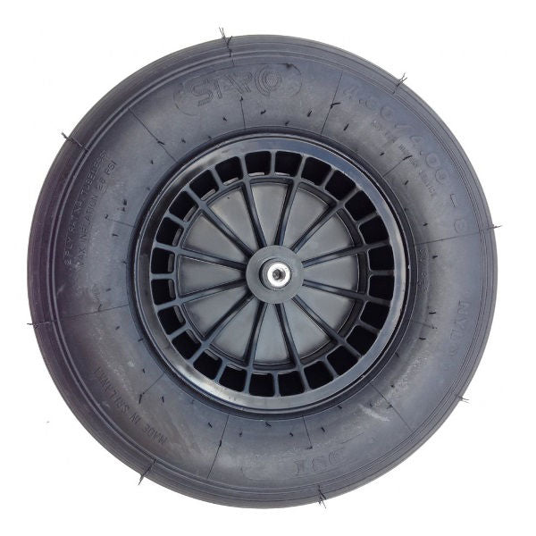 Ruota Fort 480400x8 2 strati cerchio in plastica nero asse 13 cm