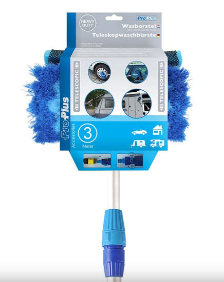 Juego de cepillos de lavado telescópicos Proplus 3m con escurridor de esponja incluido