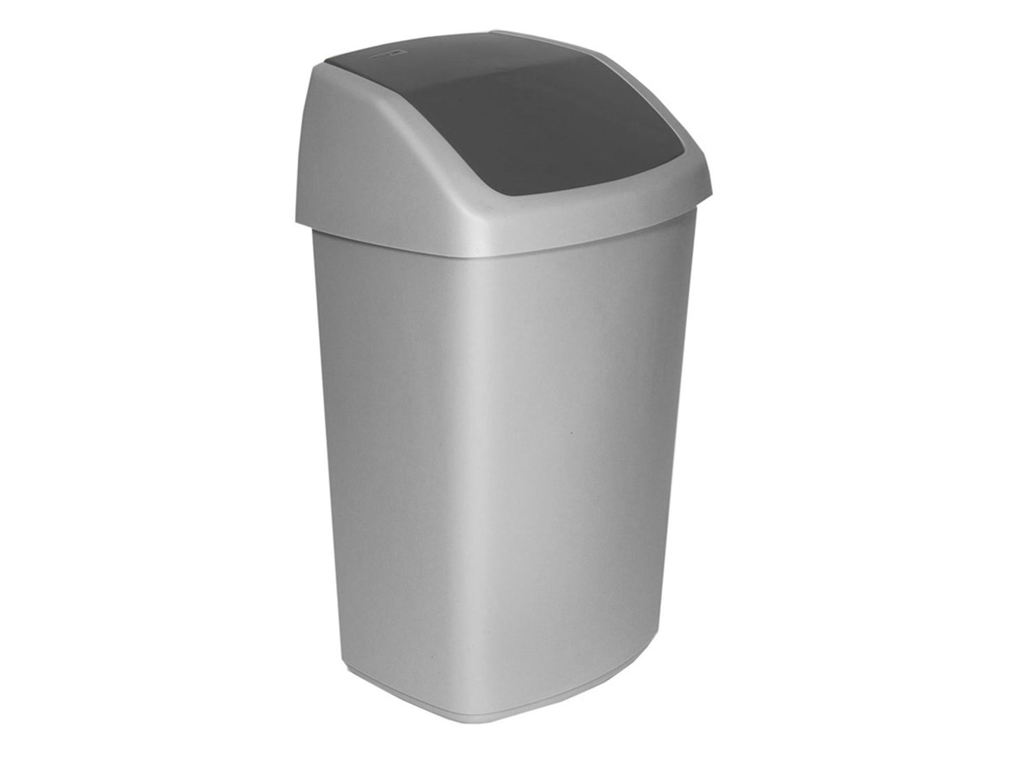 Papelera Curver abatible plata antrac. 15l