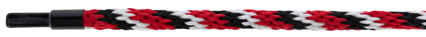 Corda da collo mustang con moschettone rosso, nero e bianco