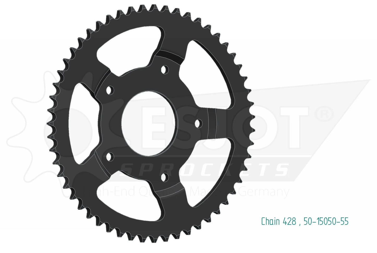 Ruota a catena Esjot 428 55Z in acciaio argento