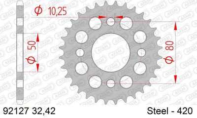 Afam chain wheel 420 42z steel silver
