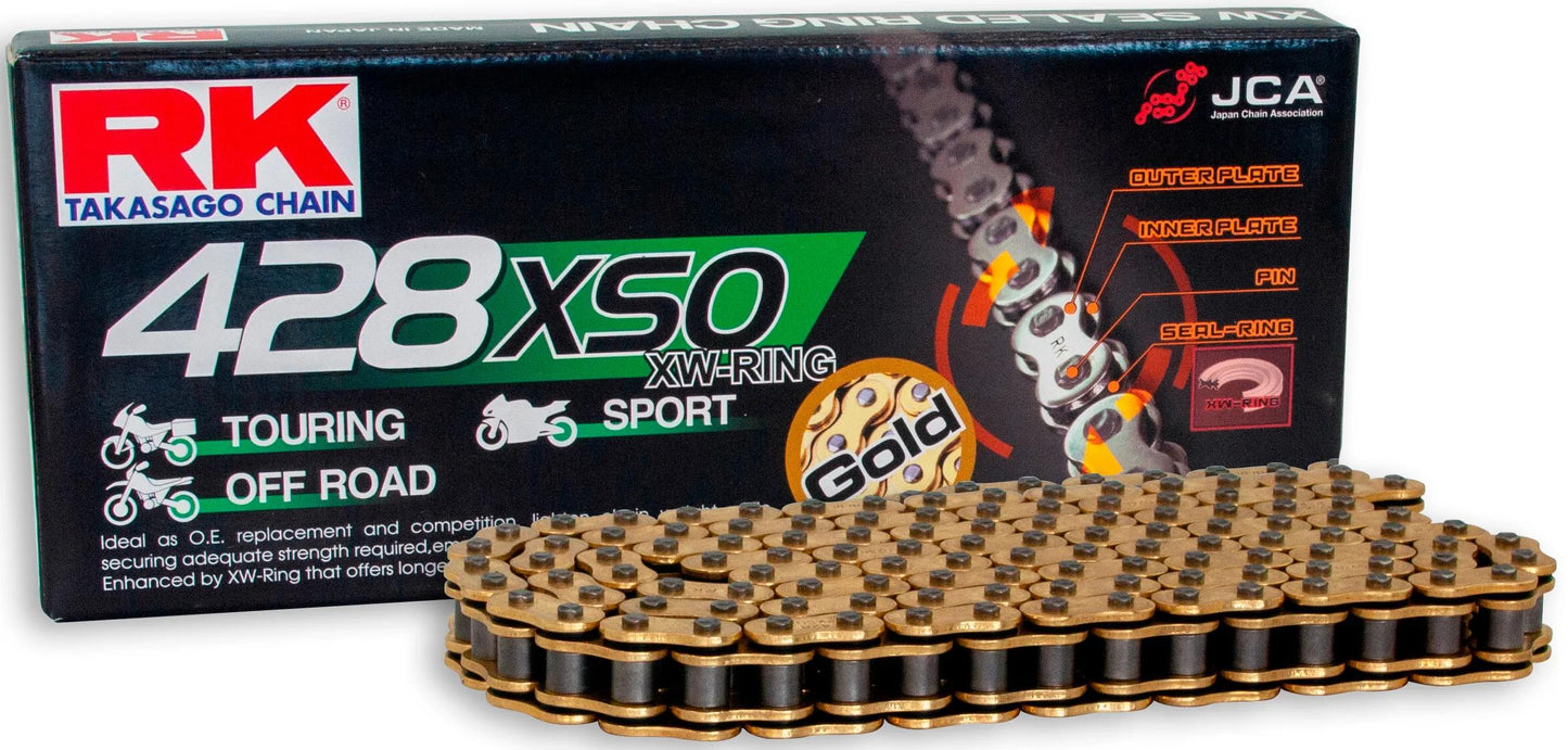 Cadenas RK 428 XSO 126 C Oro de oro abierto