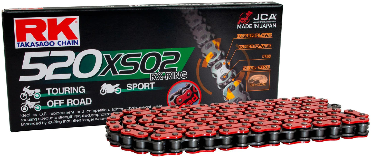 RK Chain 520 XSO2 118 C Grigio rosso aperto