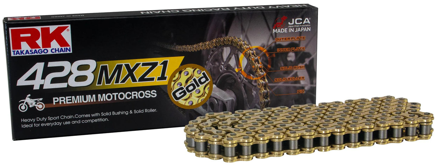 RK Chain 428 MXZ1 126 C Gold Open Open
