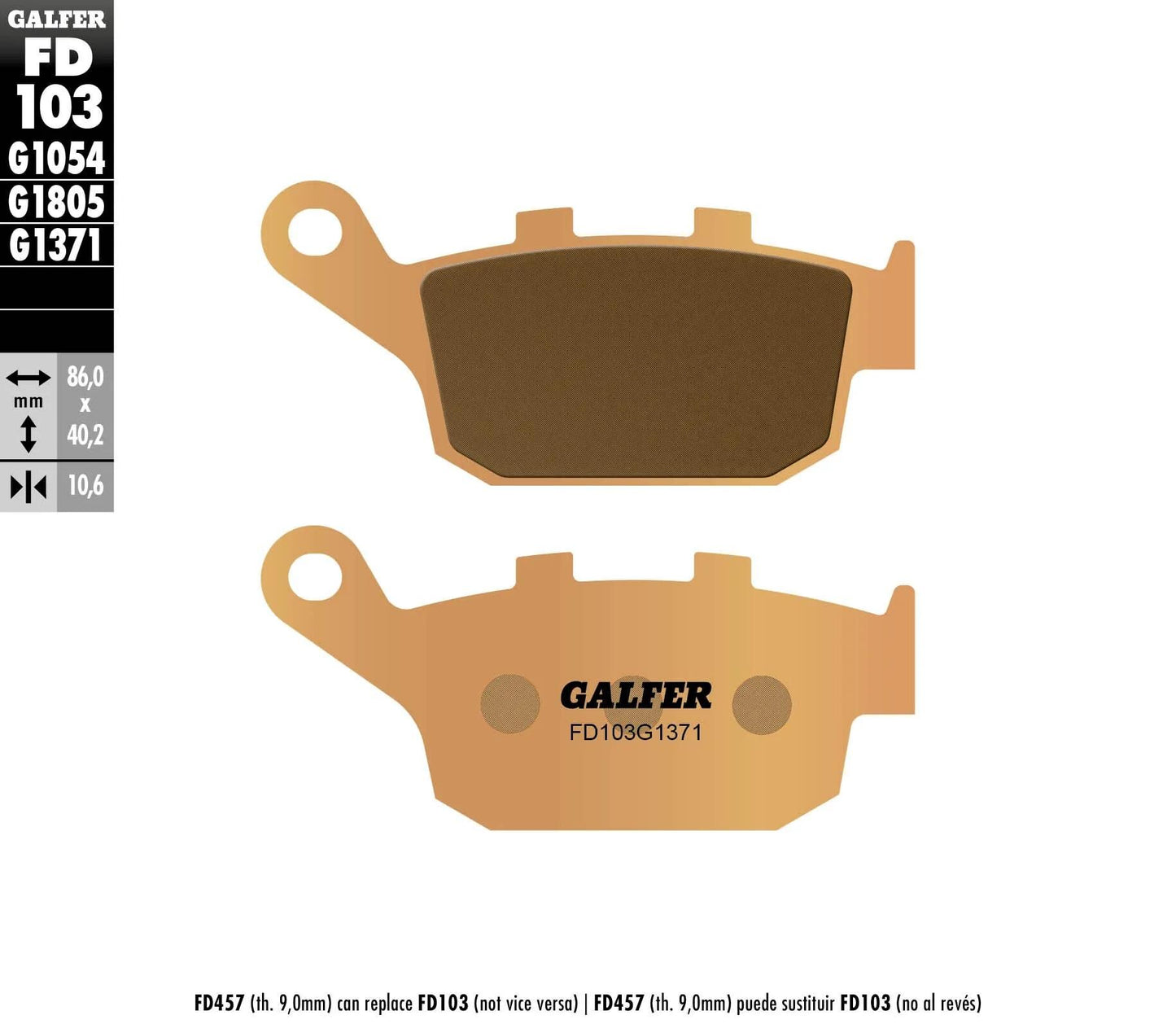 Galfer bremsbelag fd103 brake pad fd103 g1371 sintered metal