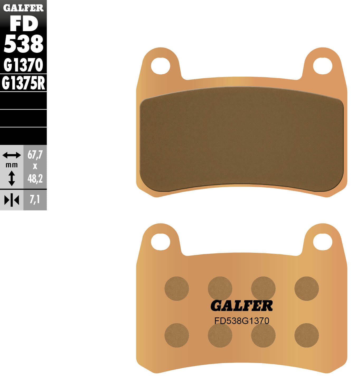 Pastiglie freno Galfer fd538 pastiglia freno fd538 g1370 sint.metal street