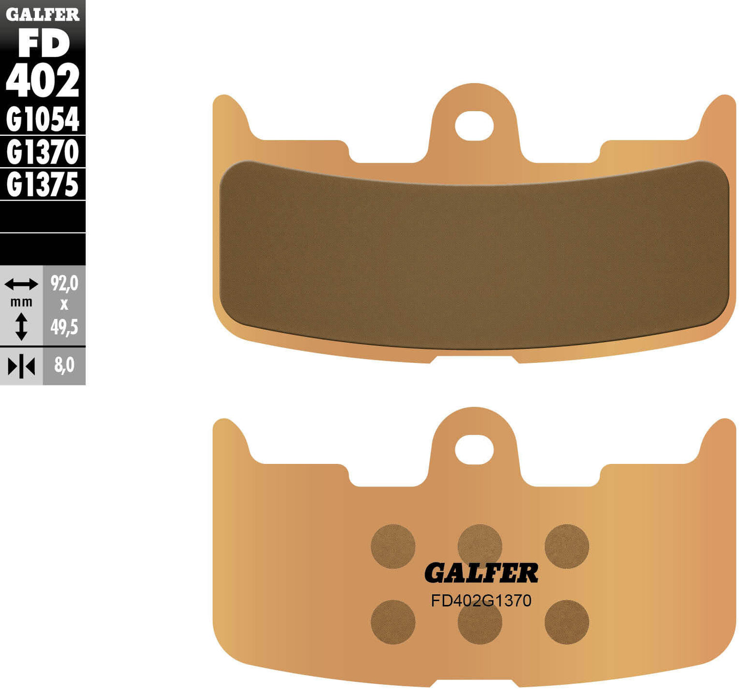 Pastillas de freno Galfer fd402 pastilla de freno fd402 g1370 sint.metal street