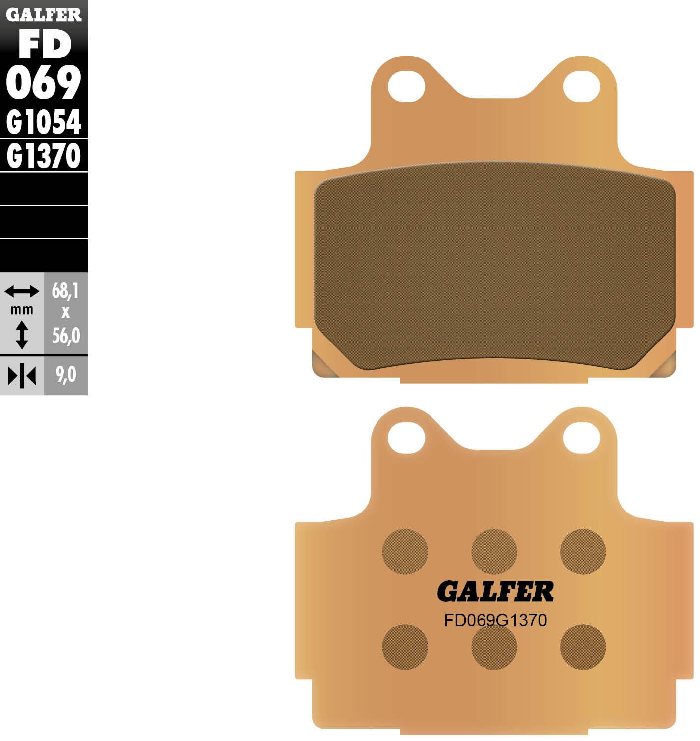 Pastiglie freno Galfer fd069 pastiglia freno fd069 g1370 metallo sinterizzato