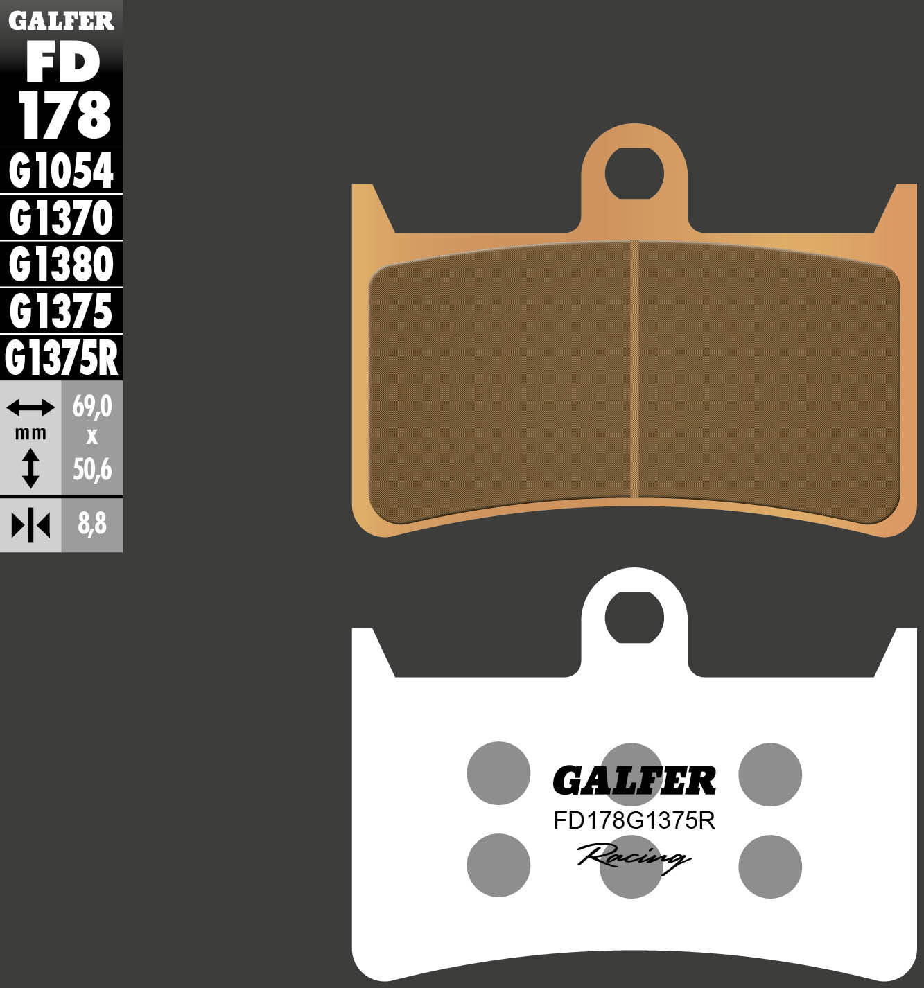 Pastiglie freno Galfer fd178 pastiglia freno fd178 g1375r metallo sinterizzato