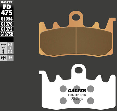 Pastiglie freno Galfer fd475 pastiglia freno fd475 g1375r sint.metal racing