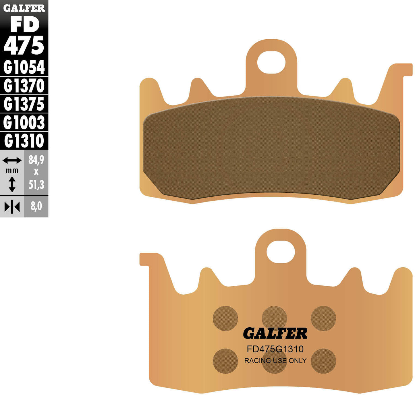 Pastillas de freno galfer fd475 pastilla de freno fd475 g1310 sint.metal rac.pro.