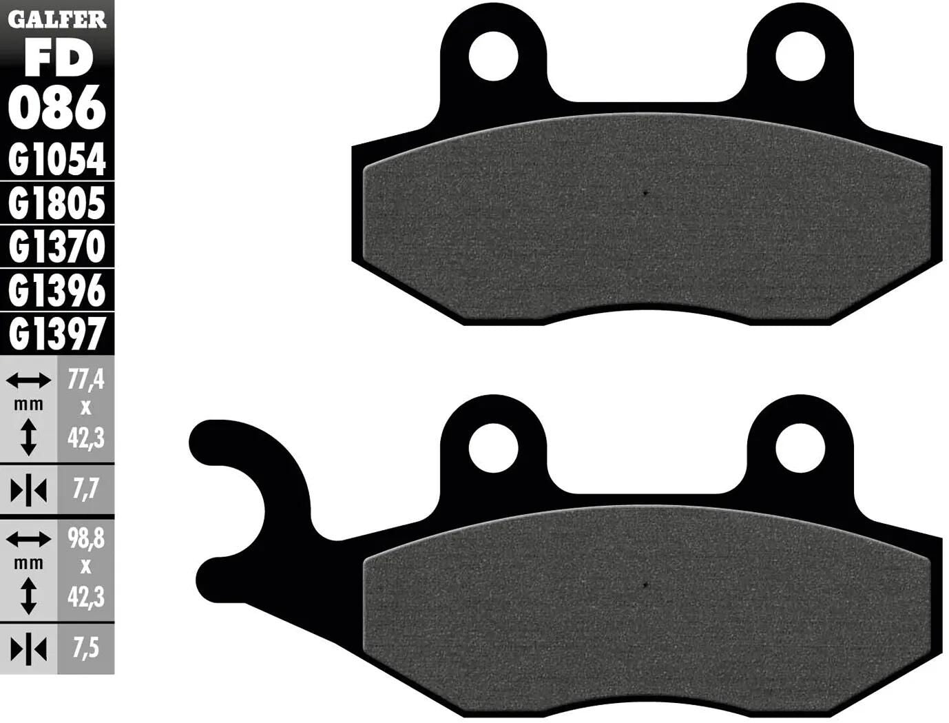 Galfer remblokken fd086 brake pad fd086 g1054 organic