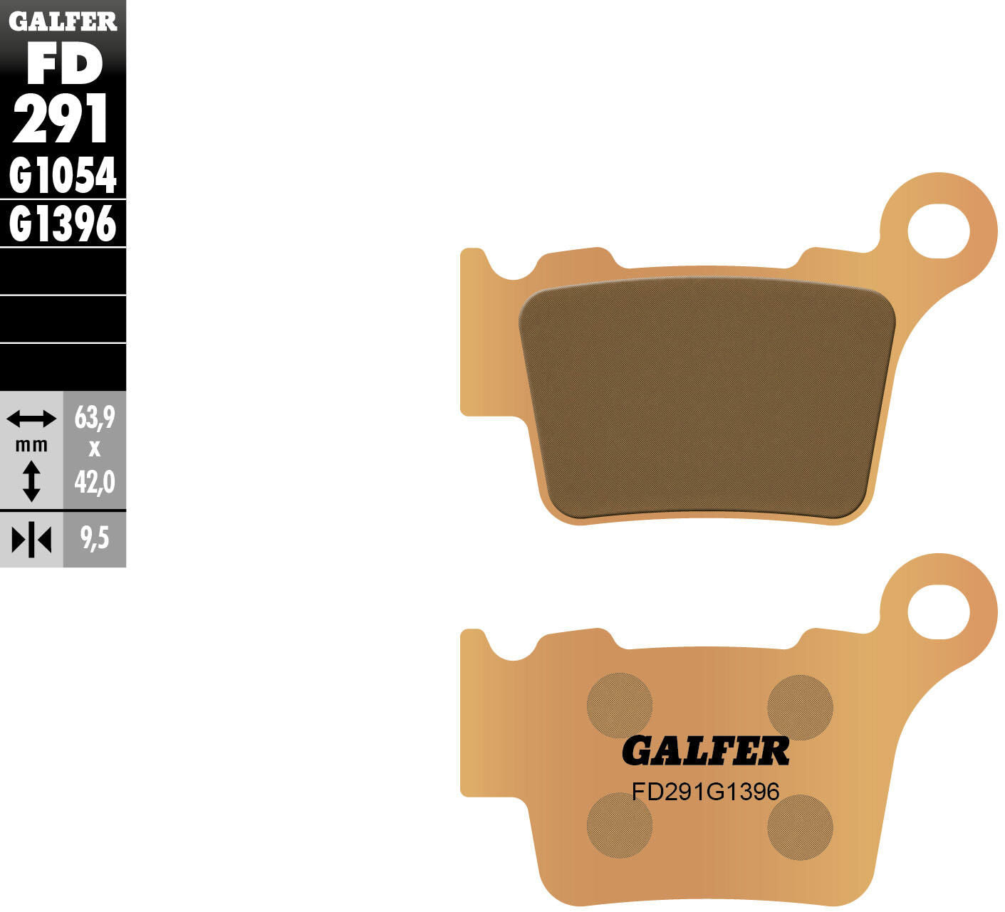 Pastiglie freno Galfer fd291 pastiglia freno fd291 g1396 sint.metallo fuoristrada