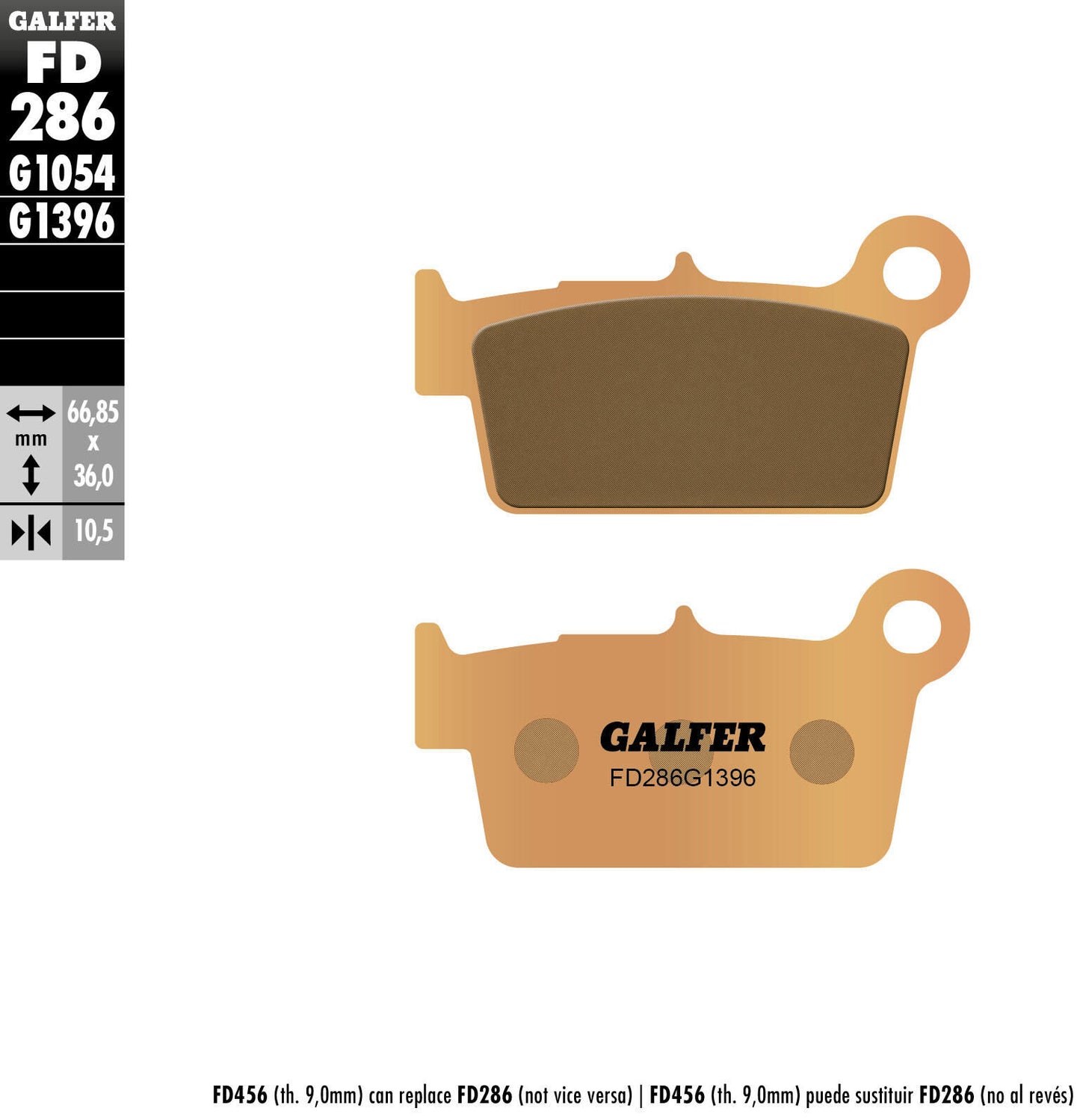 Pastillas de freno Galfer fd286 pastilla de freno fd286 g1396 sint.metal offroad