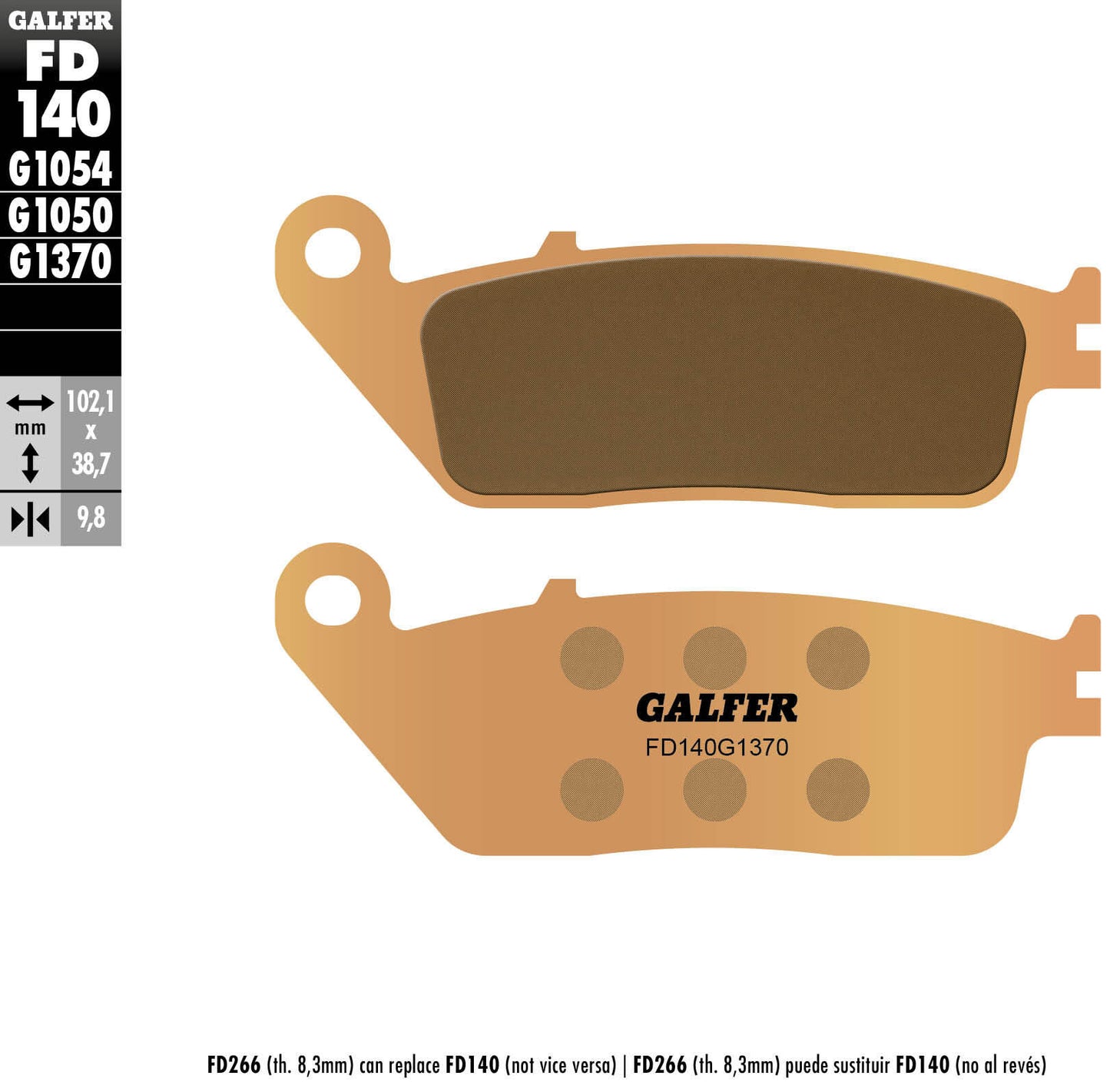 Pastillas de freno Galfer fd140 pastilla de freno fd140 g1370 metal sinterizado