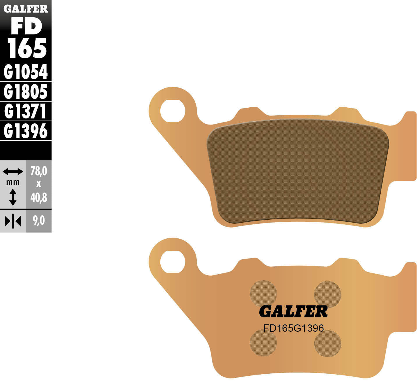 Pastillas de freno Galfer fd165 pastilla de freno fd165 g1371 metal sinterizado apagado.