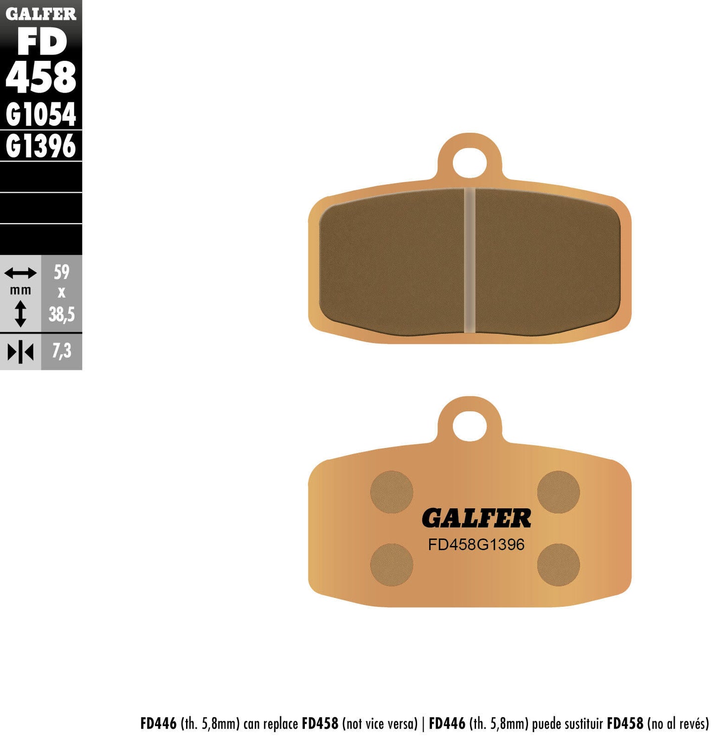 Pastillas de freno Galfer fd458 pastilla de freno fd458 g1396 sint.metal offroad