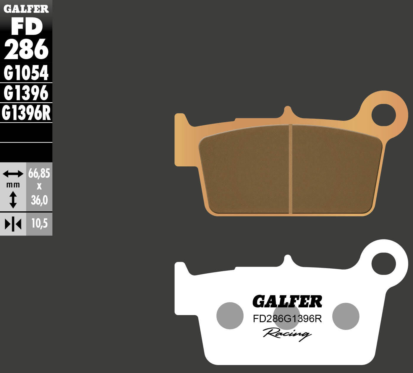 Pastiglie freno Galfer fd286 pastiglia freno fd286 g1396r sint.met.rac.offr.