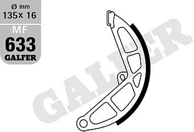 Galfer remsegmenten mf633 brake shoe mf633 g2165 organic