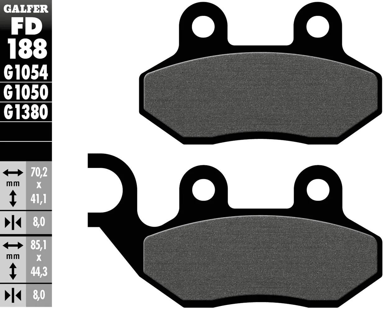 Galfer remblokken fd188 brake pad fd188 g1050 organic scooter