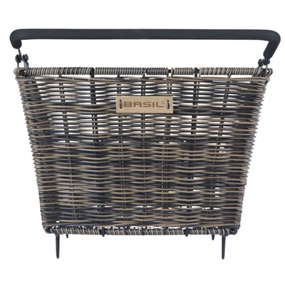 Basil fietsmand cento rattan look multi system 41 x 25 x 12 cm - bruin