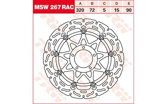 Trw remschijf msw267rac rotor brake rotors ra floating down