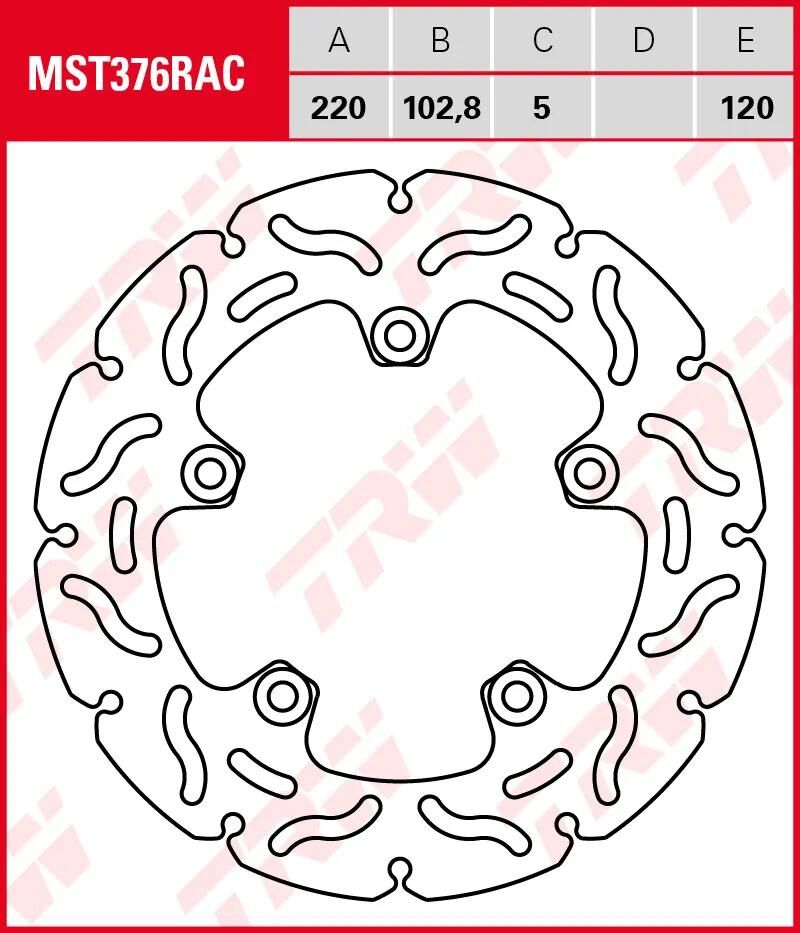 TRW Rotor MST376RAC Rigido