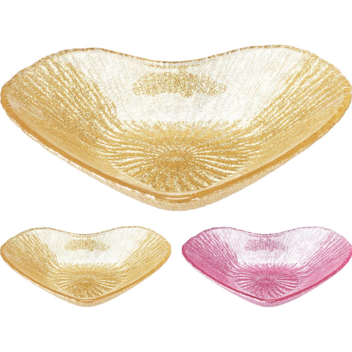 Piatto home styling cuore in vetro 16 cm