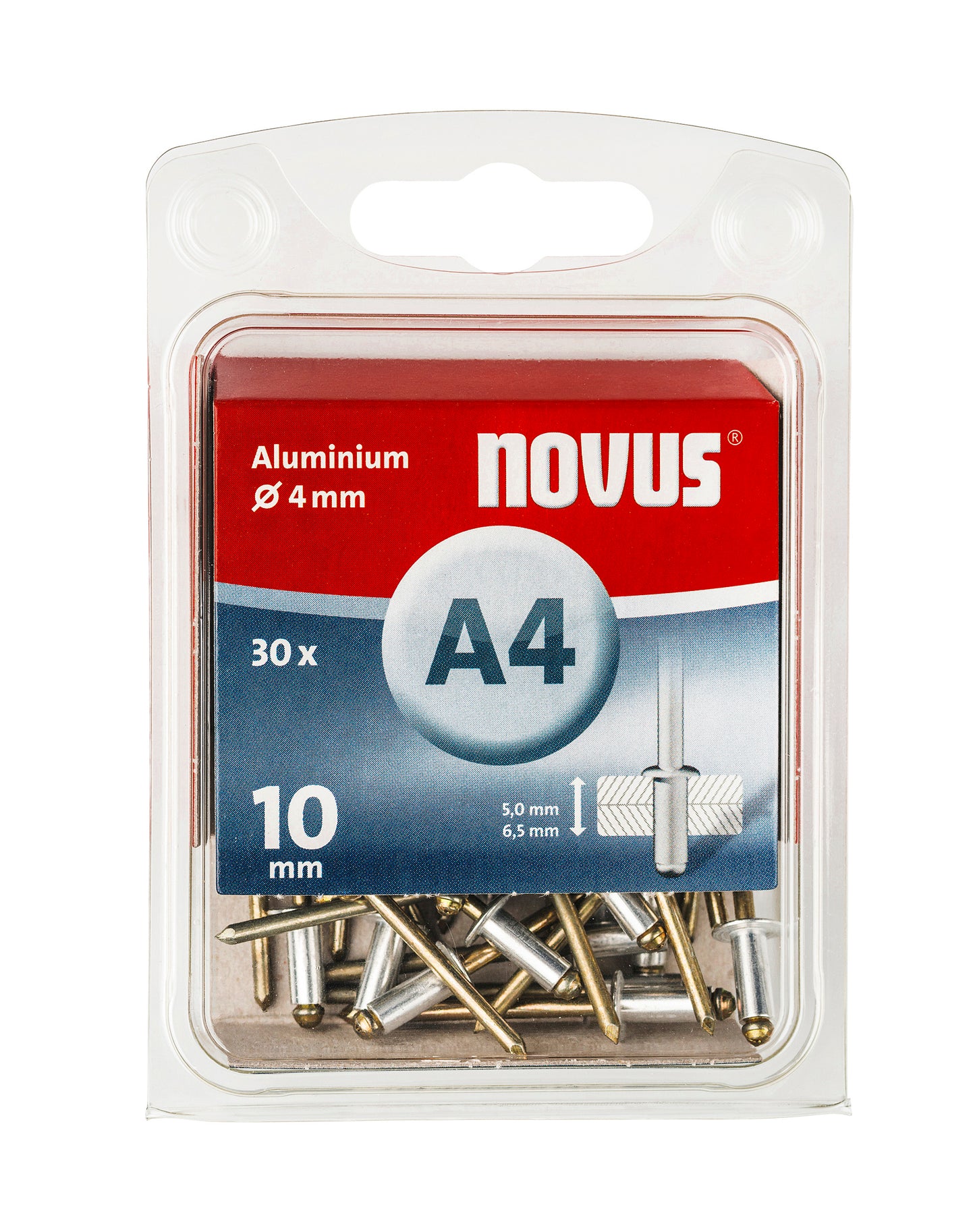 Rivetto cieco Novus a4 x 10 mm | alluminio sb | 30 pezzi - 045-0025 045-0025