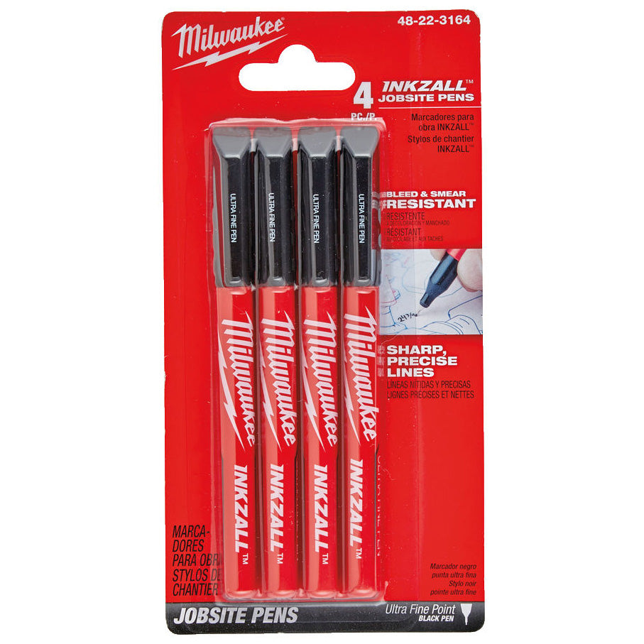 Accessori Milwaukee penne nere inkzall punta fine - 4pz - 48223164