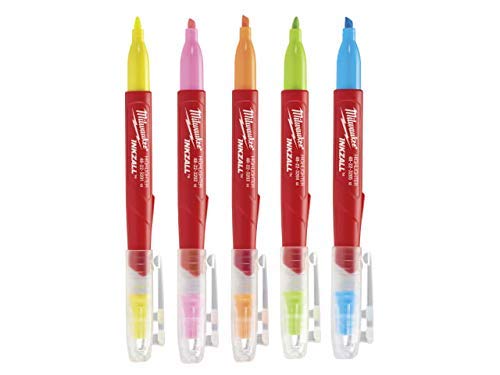 Accessori Milwaukee pennarelli inkzall color fluo - 5pz. -48223206